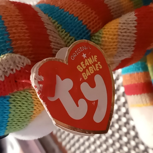 TY Beanie Baby - Socks the Sock Monkey (Stripes) 2011 💜 - Picture 5 of 8